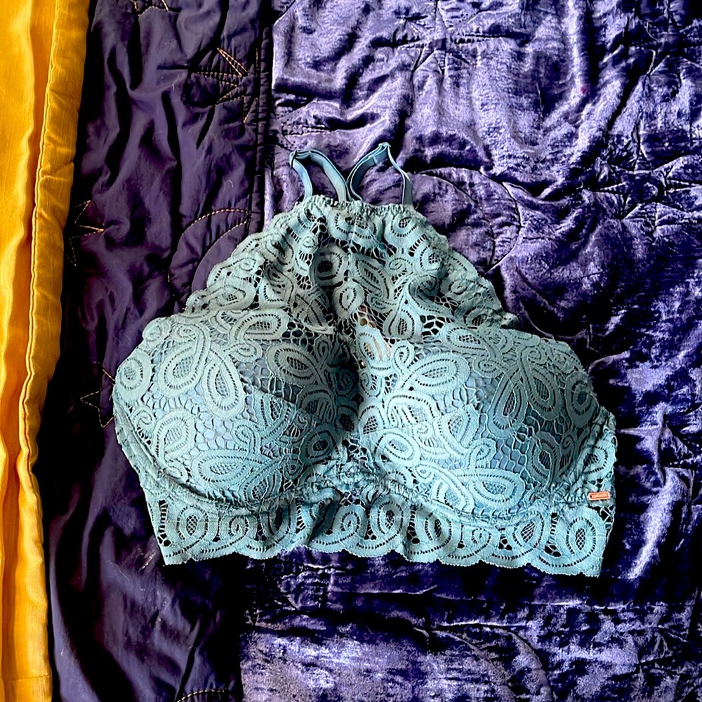 Lace halter bra